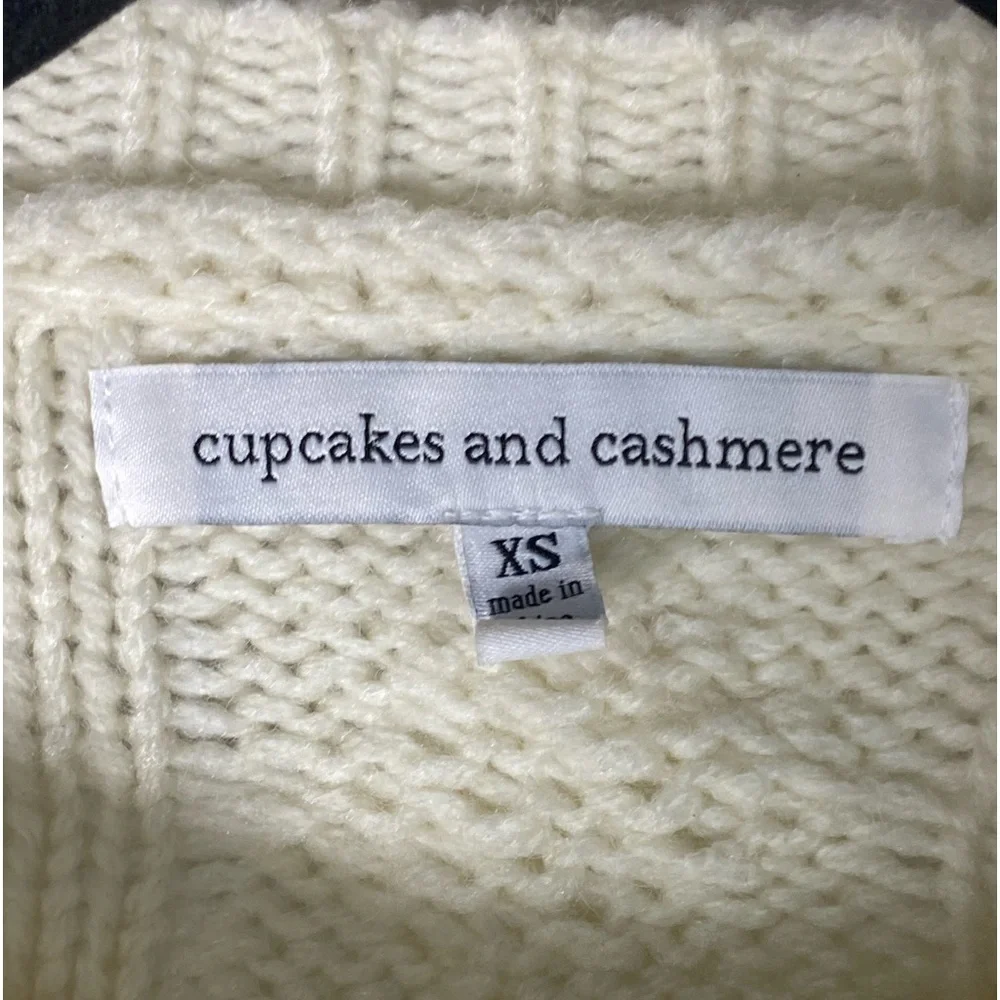 Cupcakes & Cashmere Solstice Sweater, Birch White, FRINGE Size XS - Picture 7 of 8